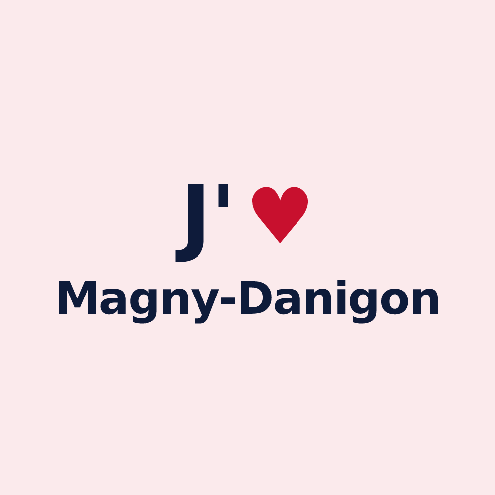 Magnet personnalisé Magny-Danigon — design J'aime Magny-Danigon