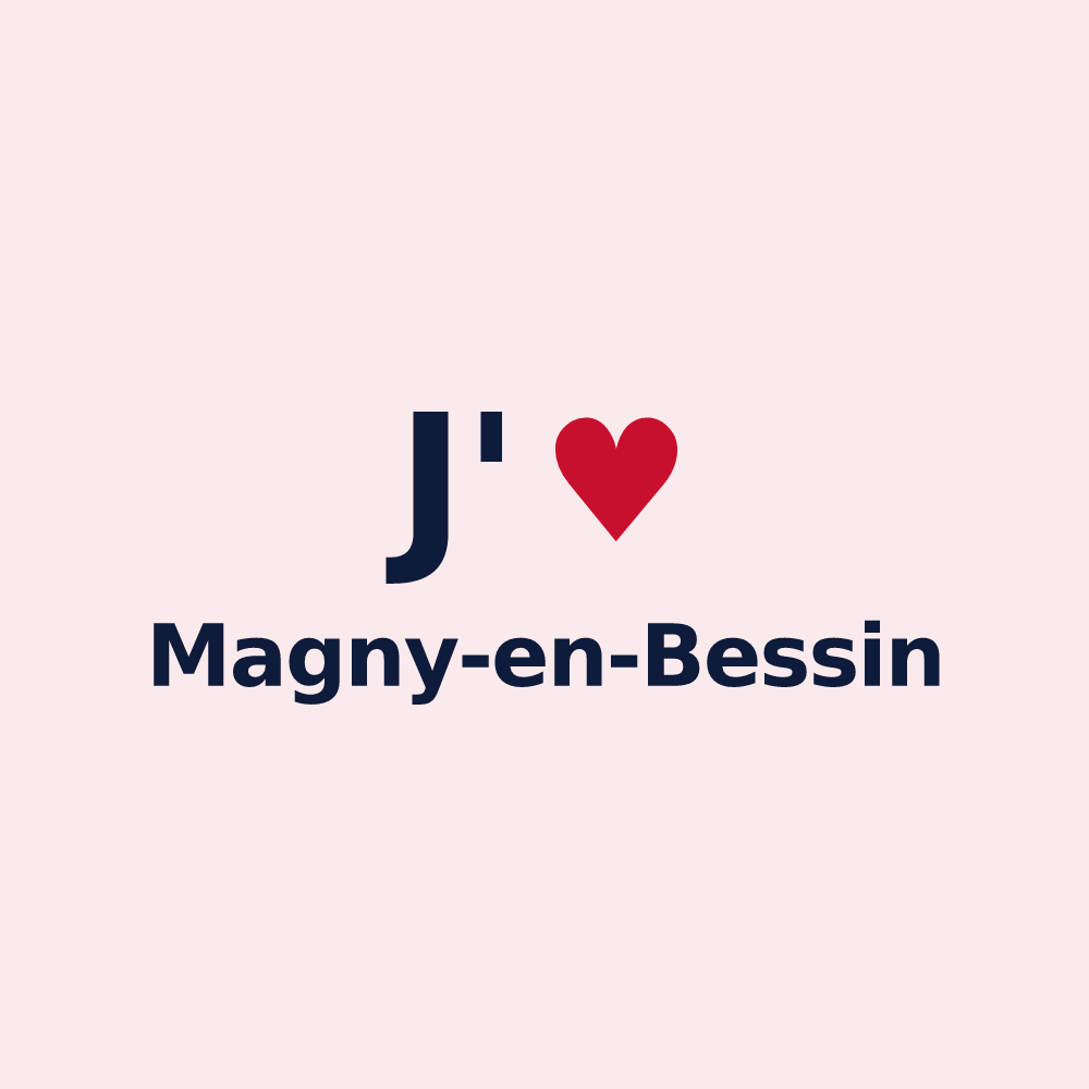 Magnet personnalisé Magny-en-Bessin — design J'aime Magny-en-Bessin