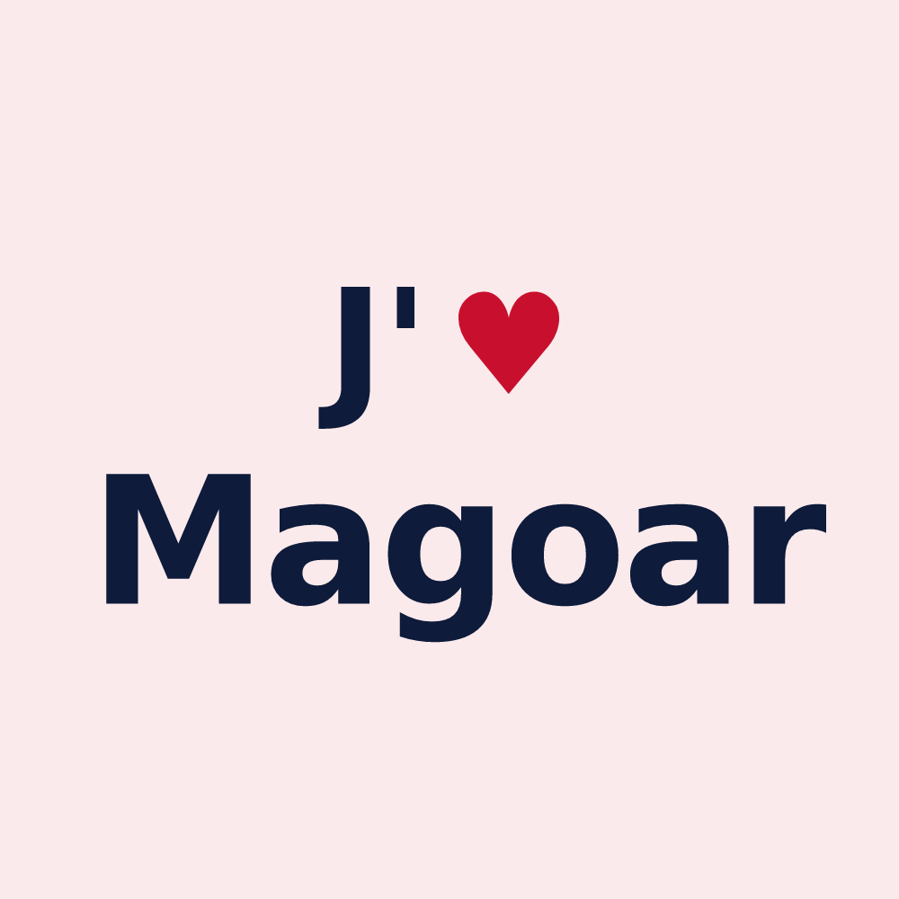 Magnet personnalisé Magoar — design J'aime Magoar
