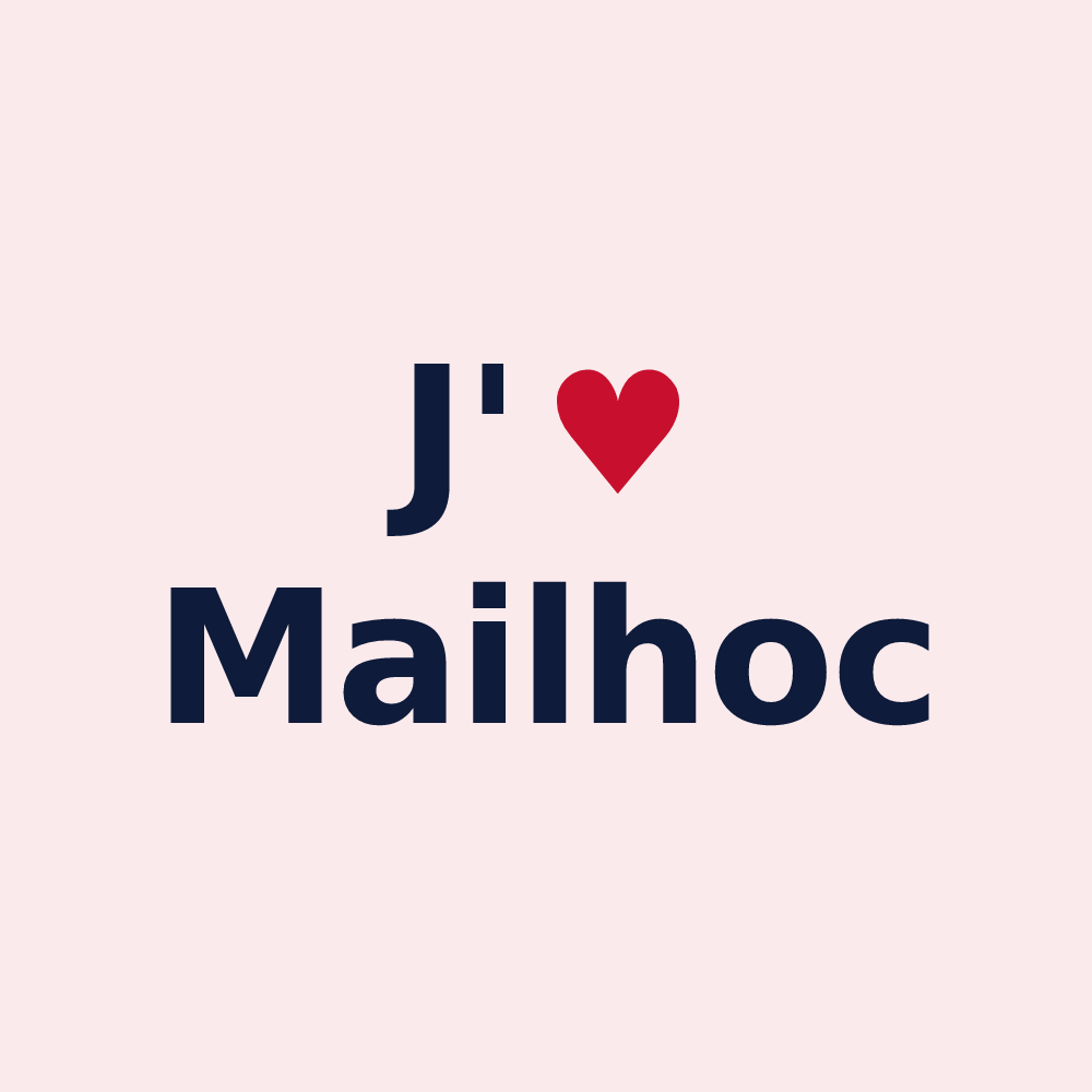 Magnet personnalisé Mailhoc — design J'aime Mailhoc