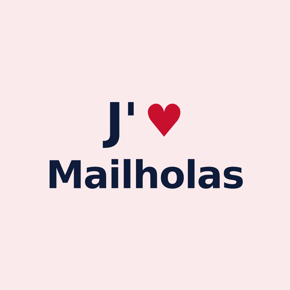 Magnet personnalisé Mailholas — design J'aime Mailholas