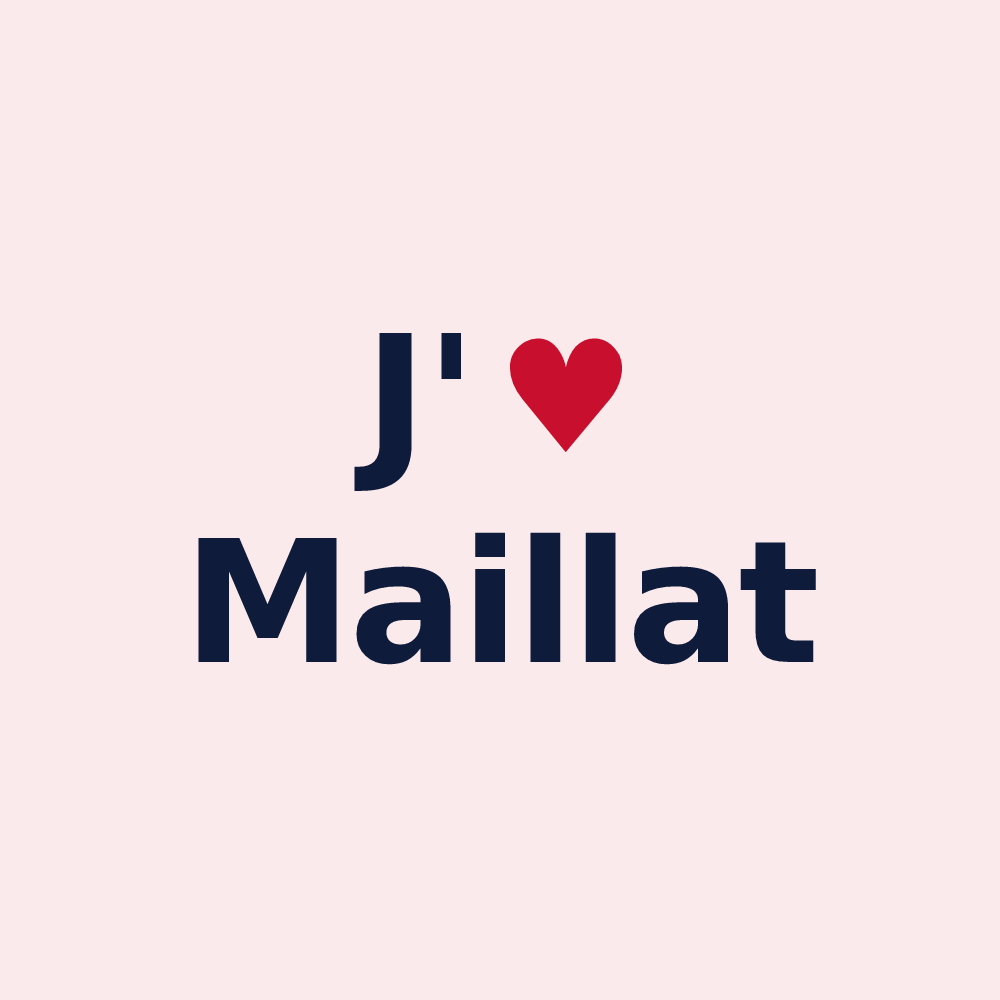 Magnet personnalisé Maillat — design J'aime Maillat