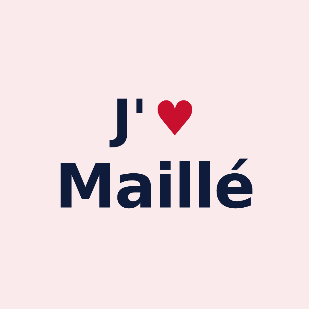 Magnet personnalisé Maillé — design « J'aime Maillé » imprimé sur le magnet