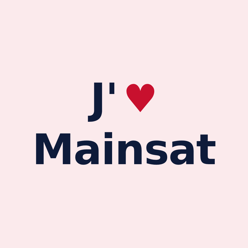 Magnet personnalisé Mainsat — design J'aime Mainsat