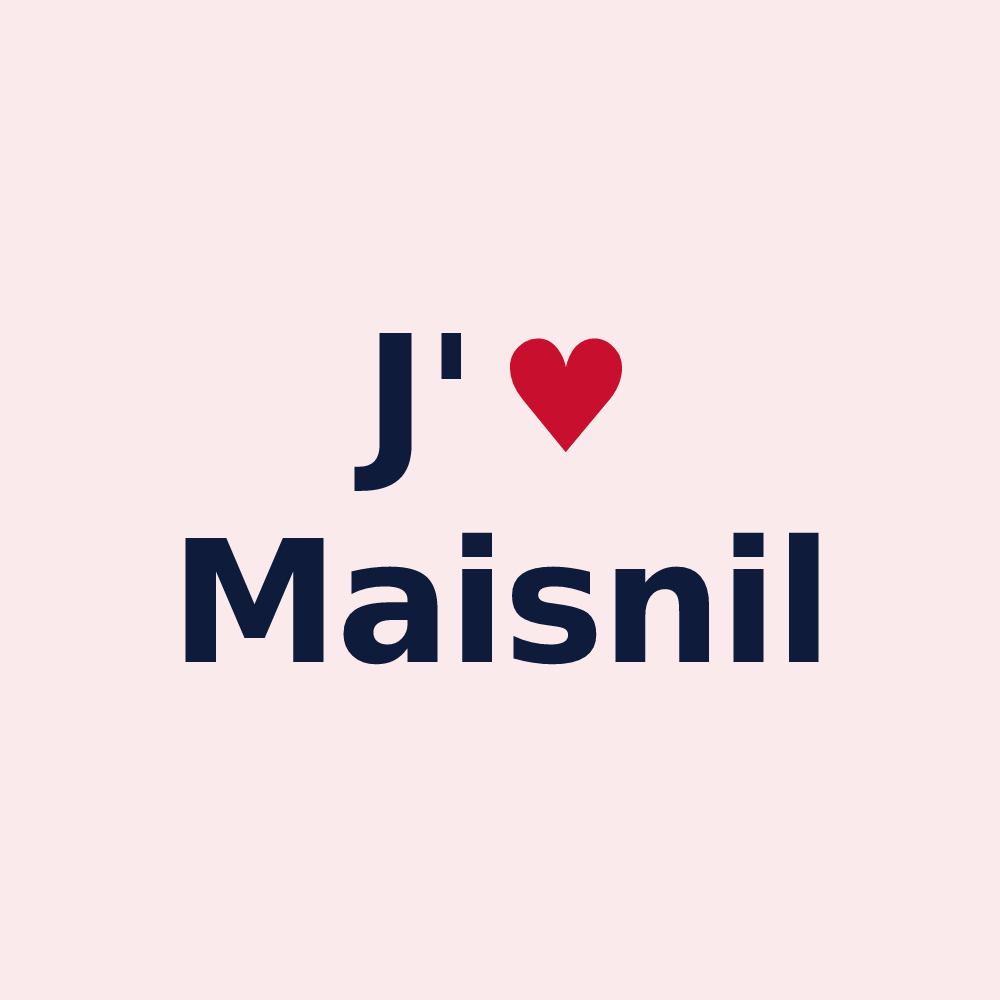 Magnet personnalisé Maisnil — design « J'aime Maisnil » imprimé sur le magnet