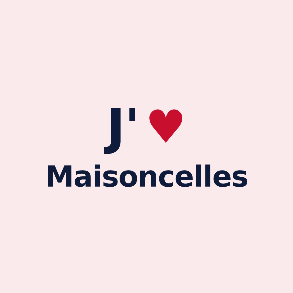 Magnet personnalisé Maisoncelles — design « J'aime Maisoncelles » imprimé sur le magnet
