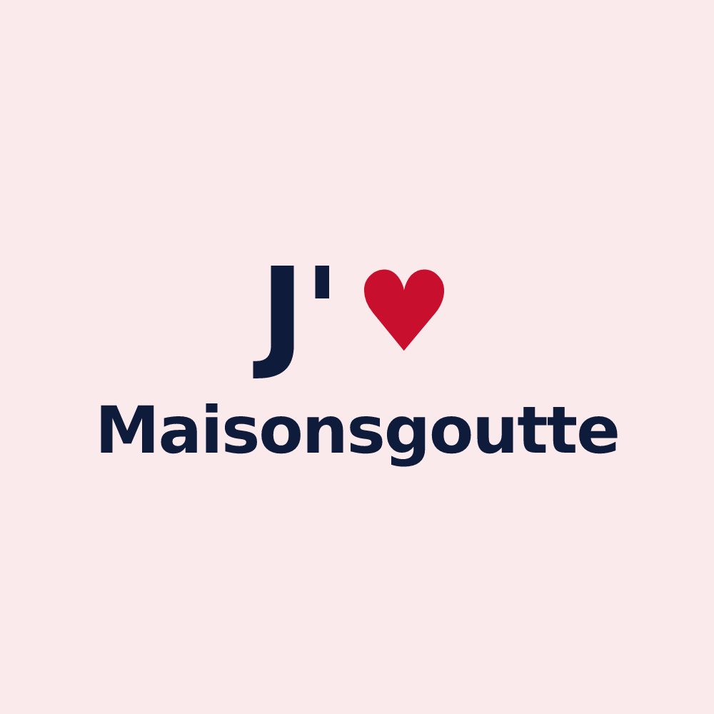 Magnet personnalisé Maisonsgoutte — design « J'aime Maisonsgoutte » imprimé sur le magnet