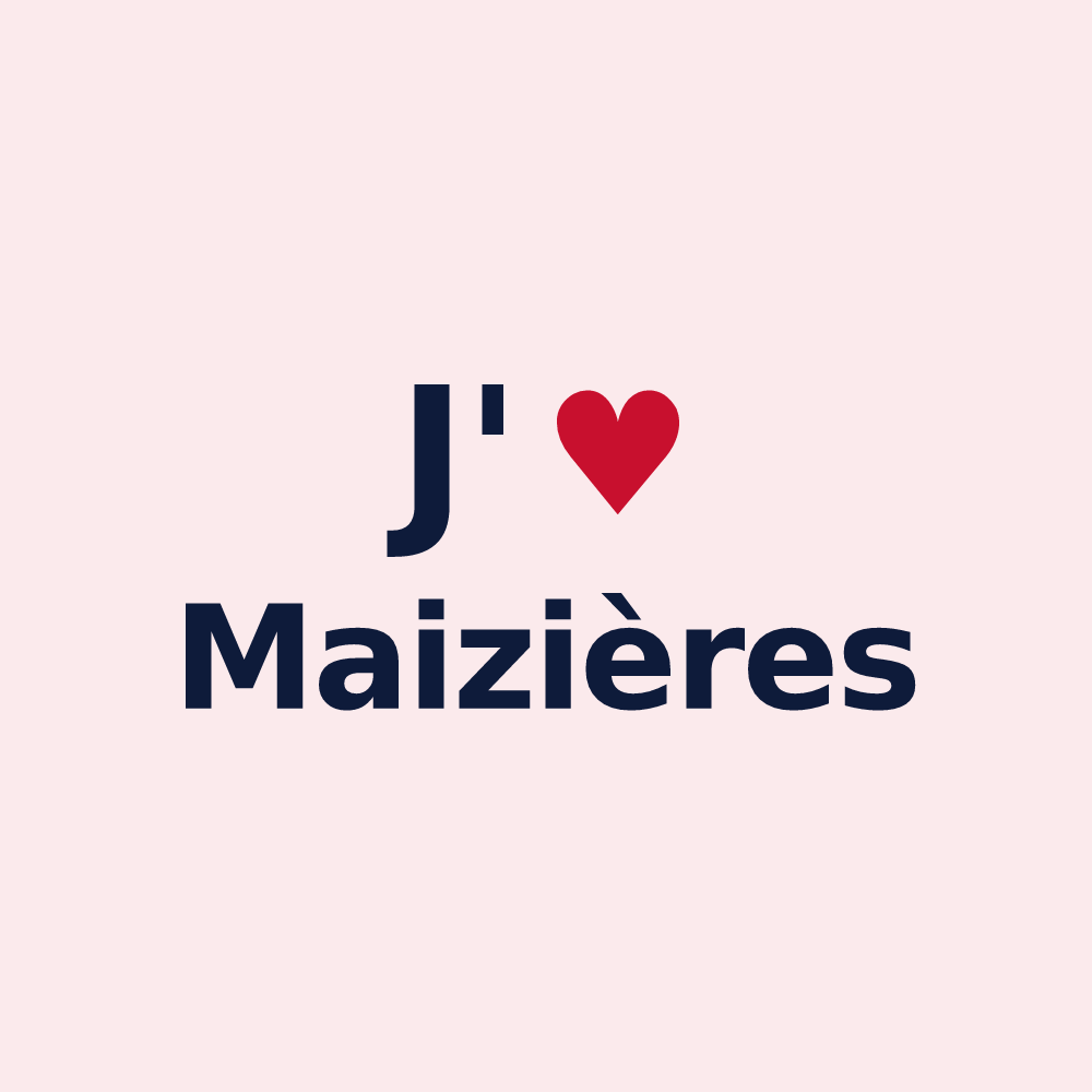 Magnet personnalisé Maizières — design « J'aime Maizières » imprimé sur le magnet