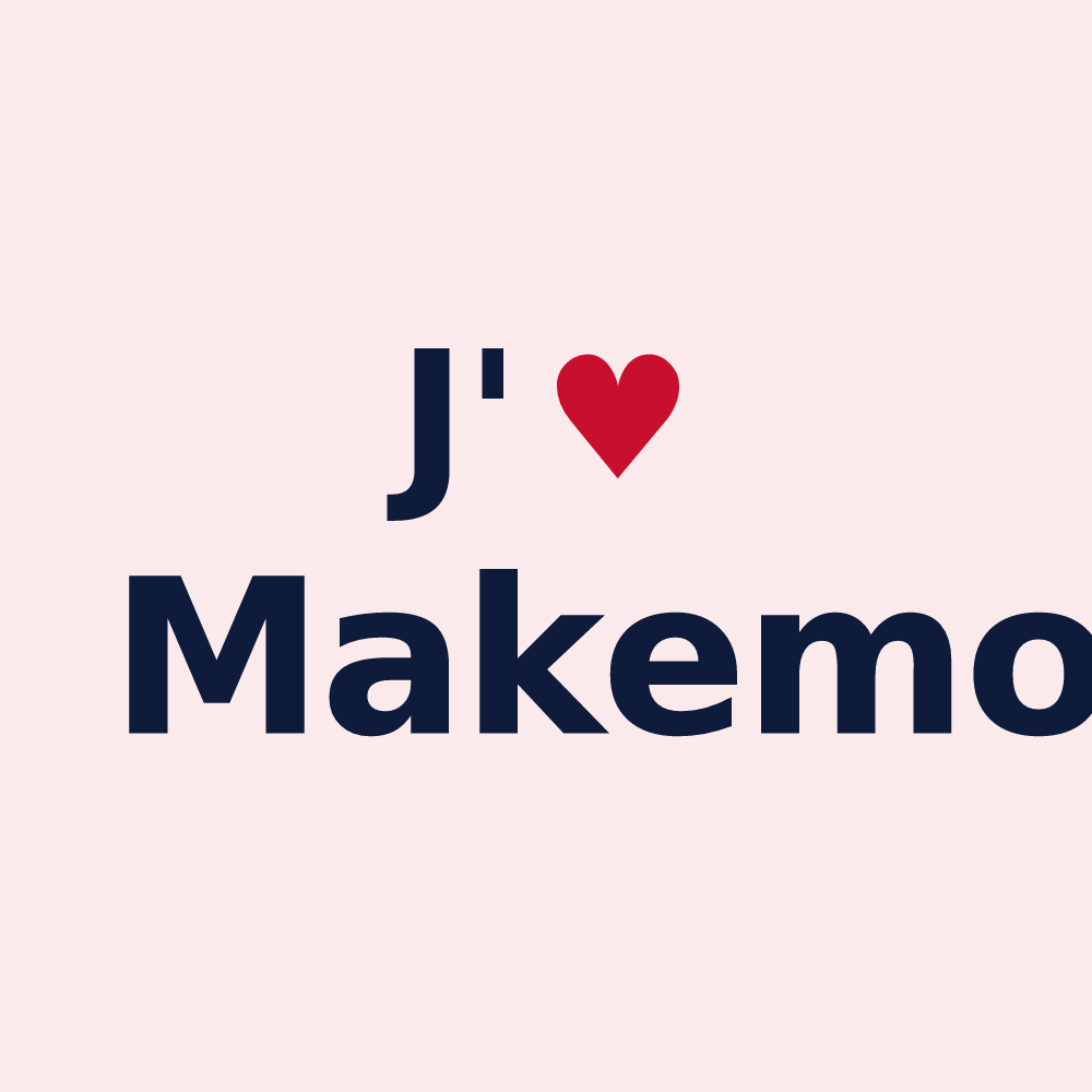 Magnet personnalisé Makemo — design J'aime Makemo