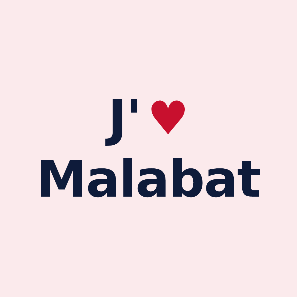 Magnet personnalisé Malabat — design J'aime Malabat