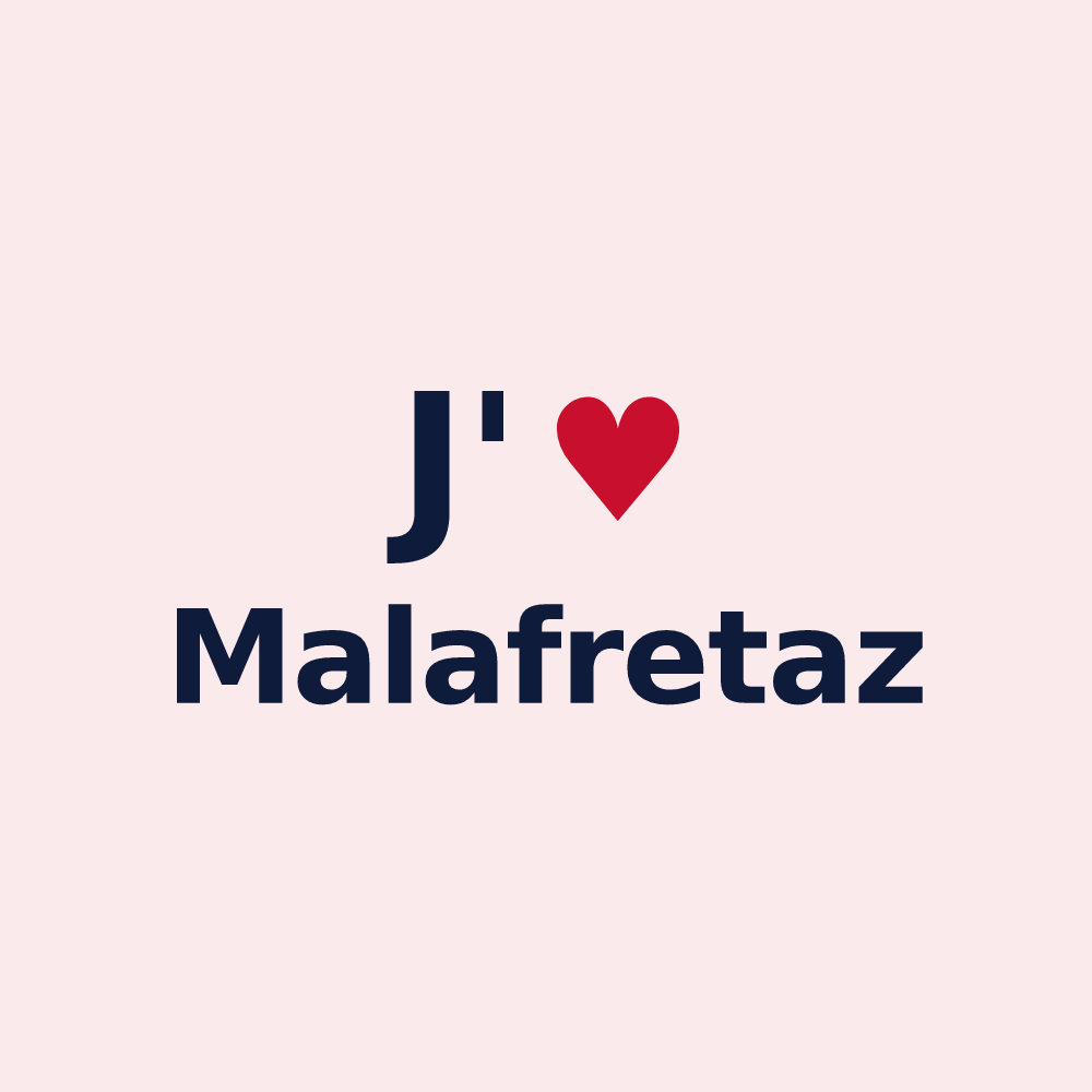 Magnet personnalisé Malafretaz — design J'aime Malafretaz
