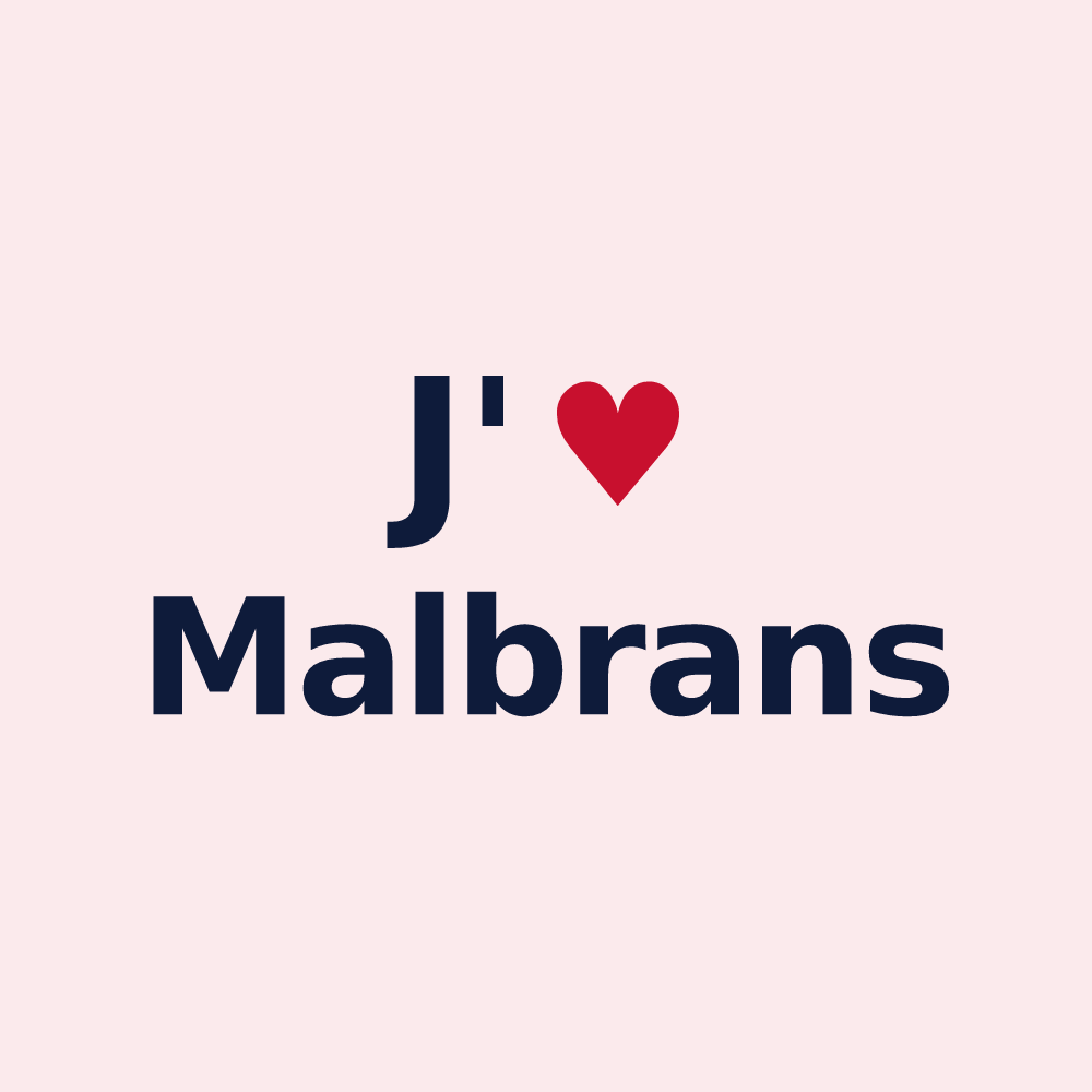 Magnet personnalisé Malbrans — design J'aime Malbrans