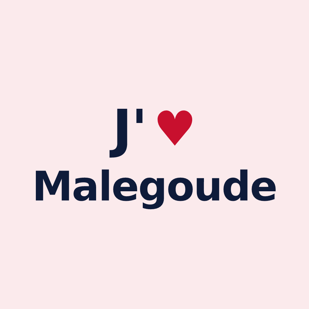 Magnet personnalisé Malegoude — design J'aime Malegoude
