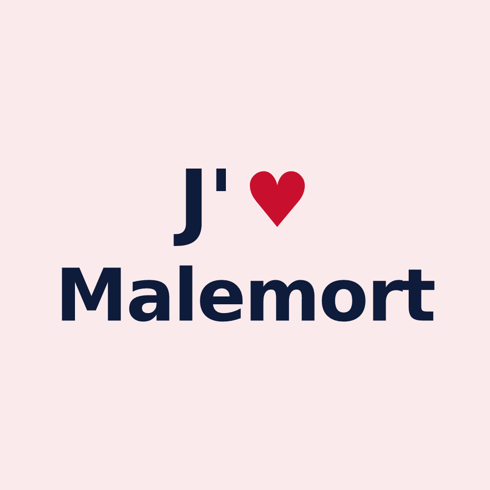 Magnet personnalisé Malemort — design J'aime Malemort
