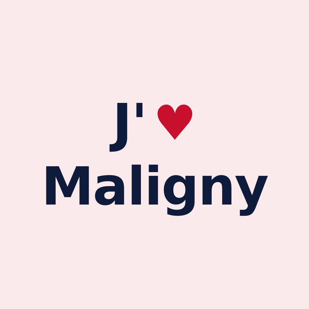 Magnet personnalisé Maligny — design J'aime Maligny