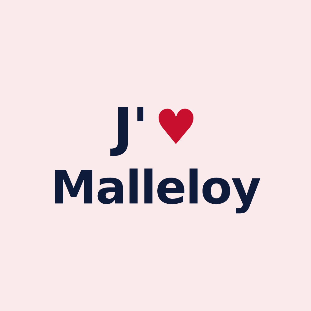 Magnet personnalisé Malleloy — design J'aime Malleloy