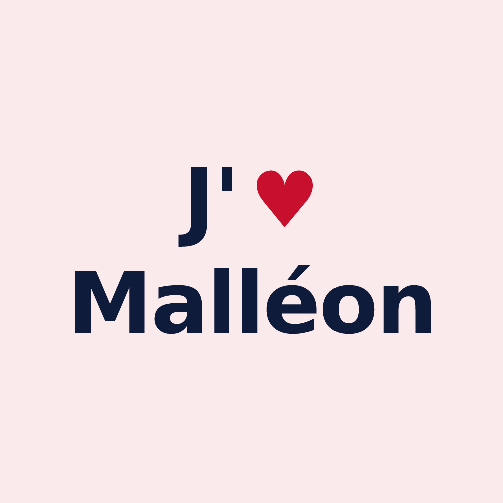 Magnet personnalisé Malléon — design « J'aime Malléon » imprimé sur le magnet
