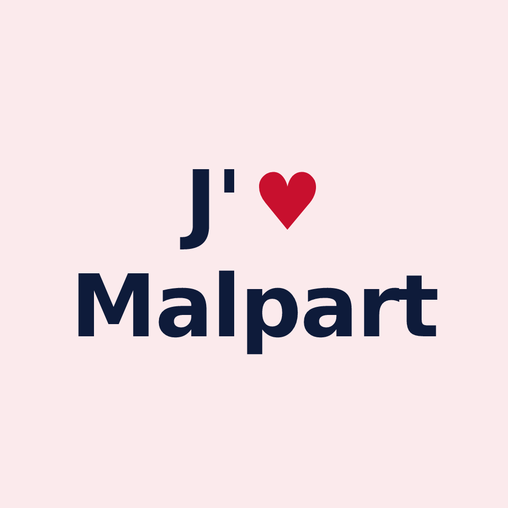 Magnet personnalisé Malpart — design J'aime Malpart