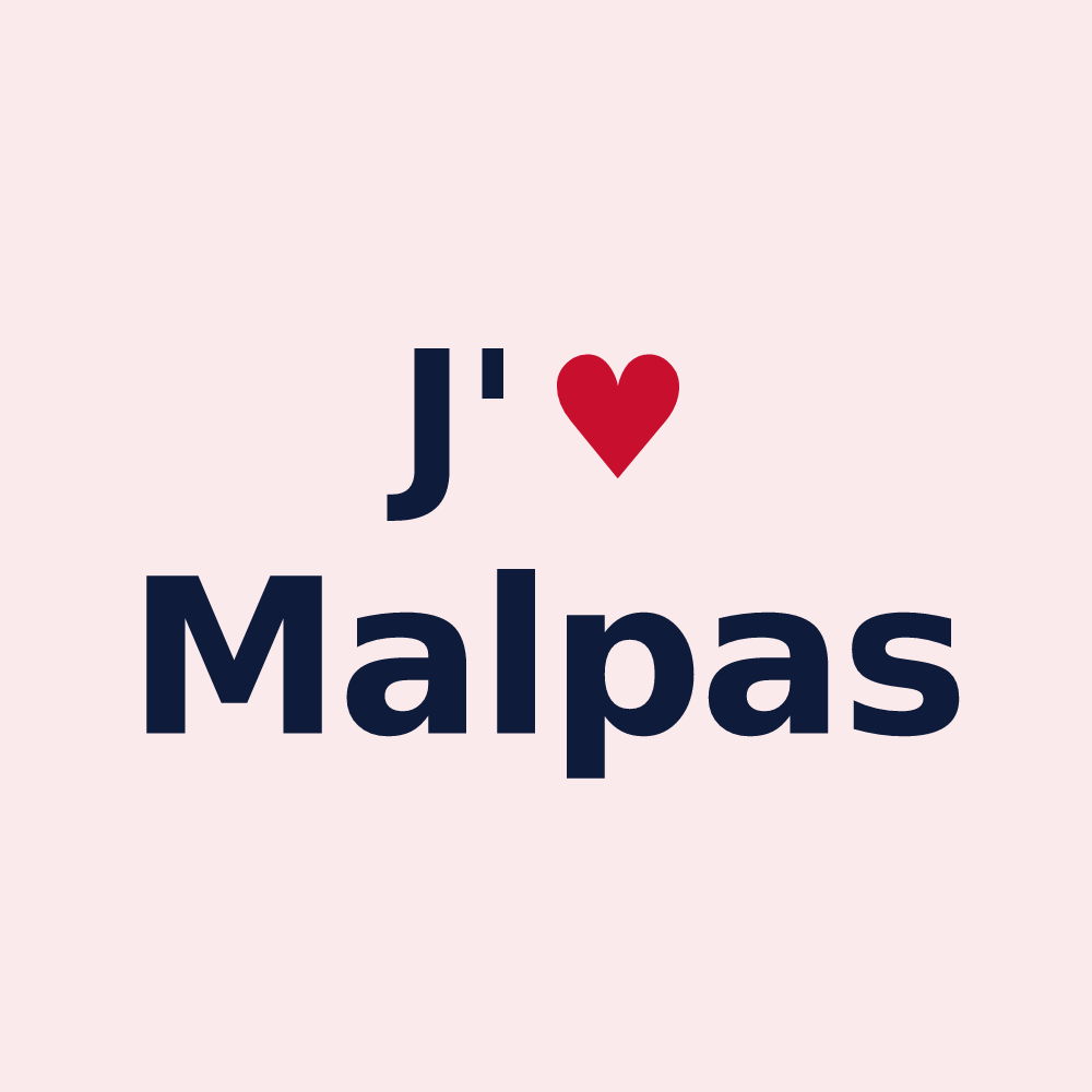 Magnet personnalisé Malpas — design J'aime Malpas