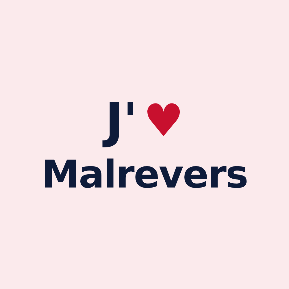 Magnet personnalisé Malrevers — design J'aime Malrevers