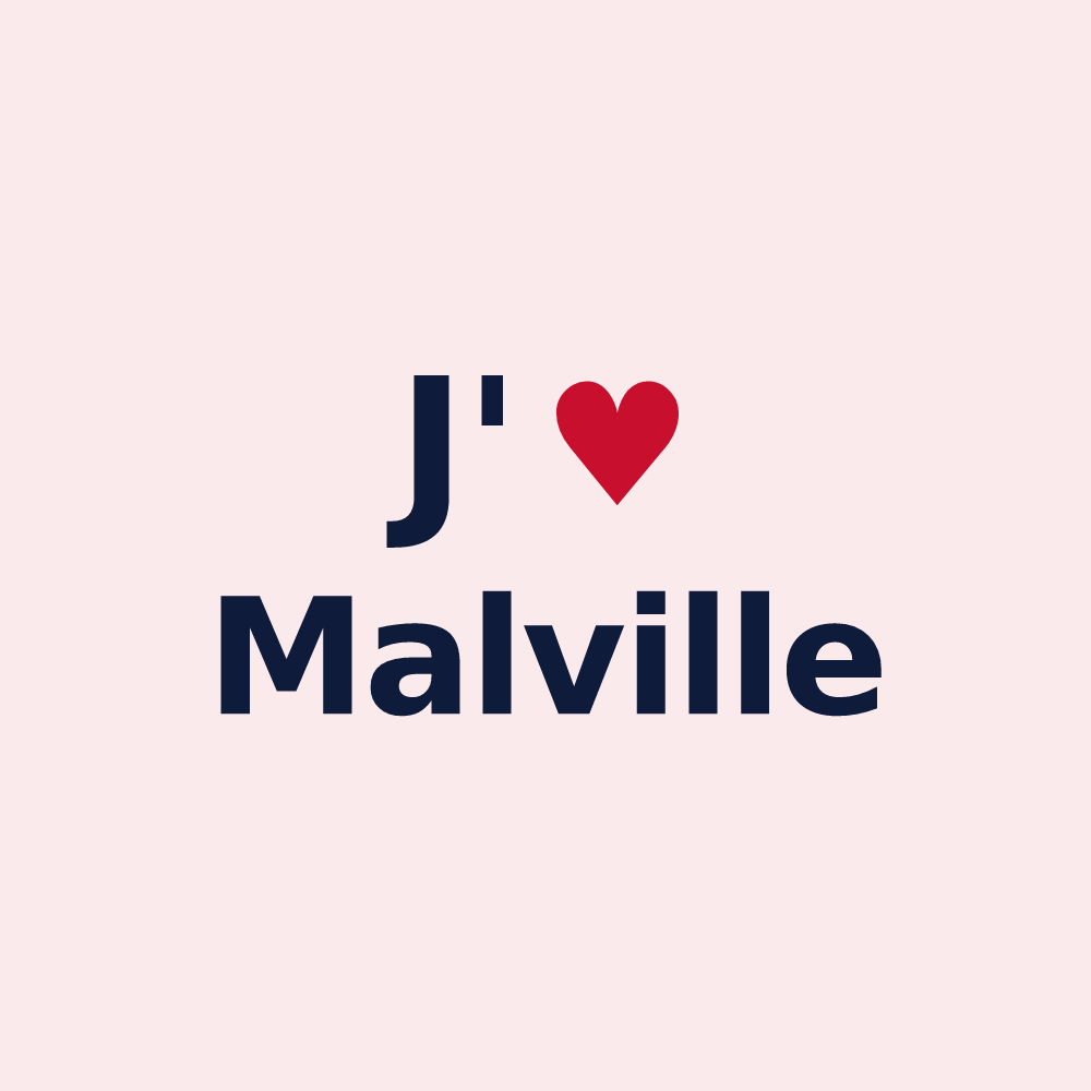 Magnet personnalisé Malville — design J'aime Malville