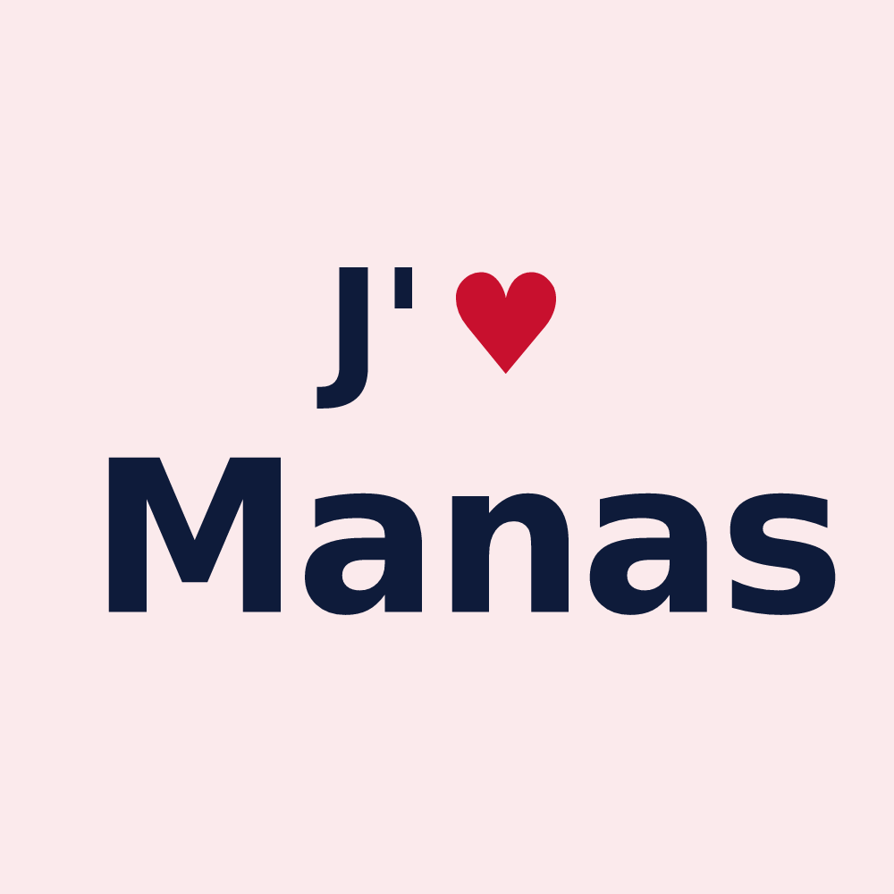 Magnet personnalisé Manas — design J'aime Manas