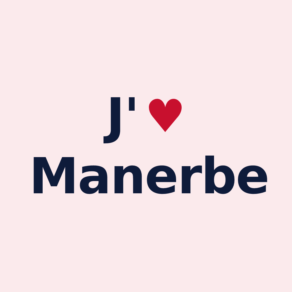 Magnet personnalisé Manerbe — design J'aime Manerbe