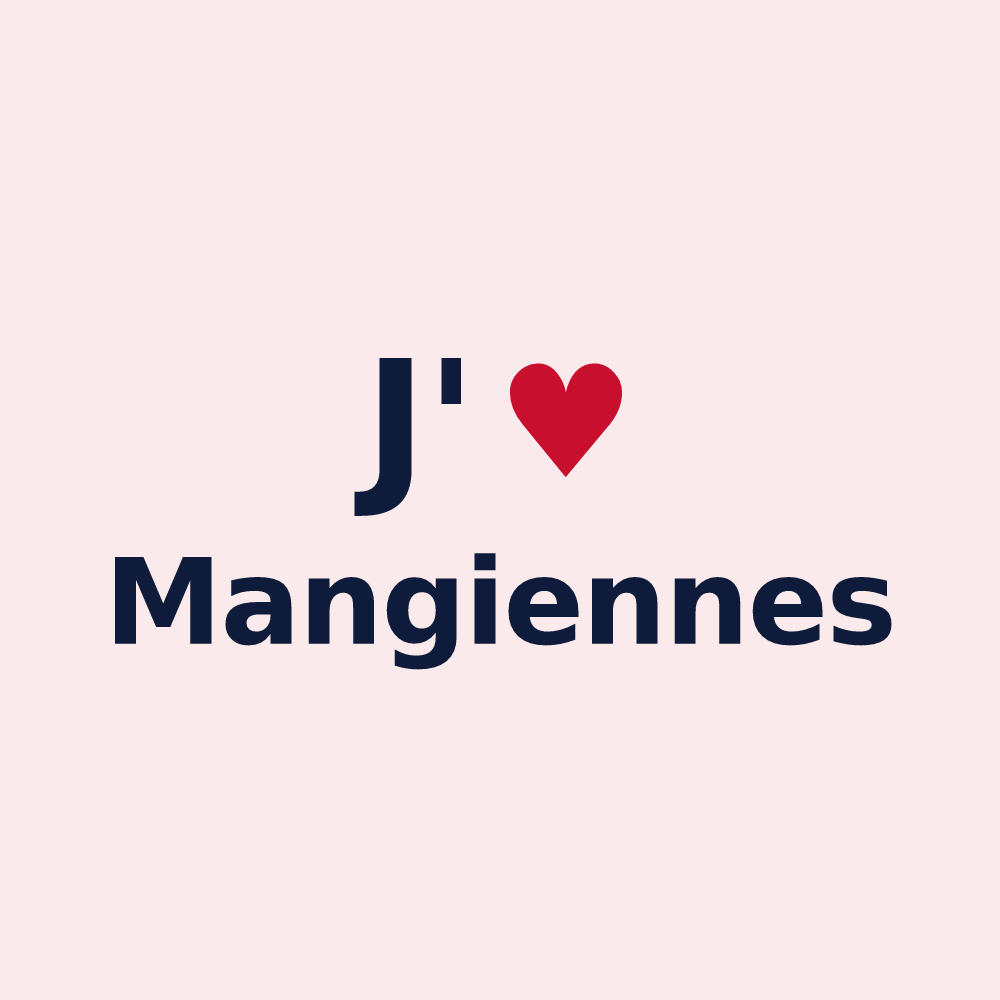 Magnet personnalisé Mangiennes — design J'aime Mangiennes