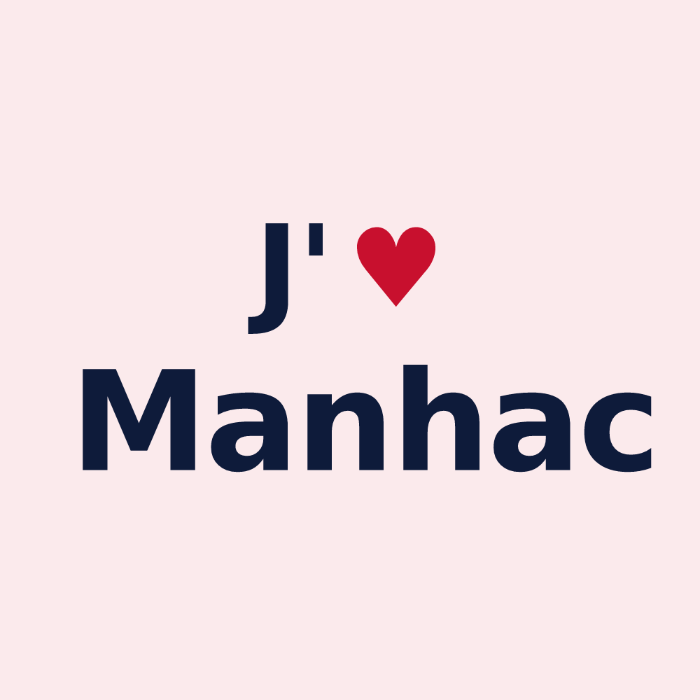 Magnet personnalisé Manhac — design J'aime Manhac