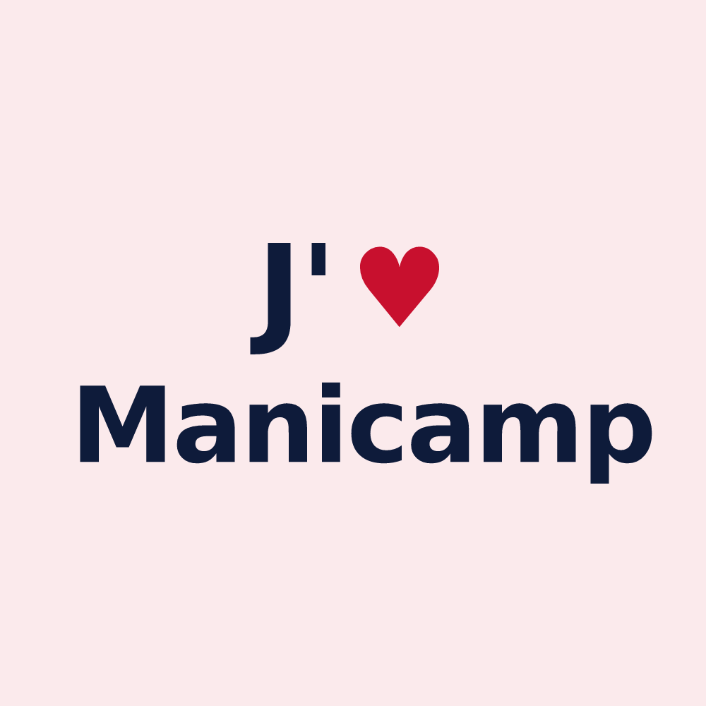 Magnet personnalisé Manicamp — design J'aime Manicamp