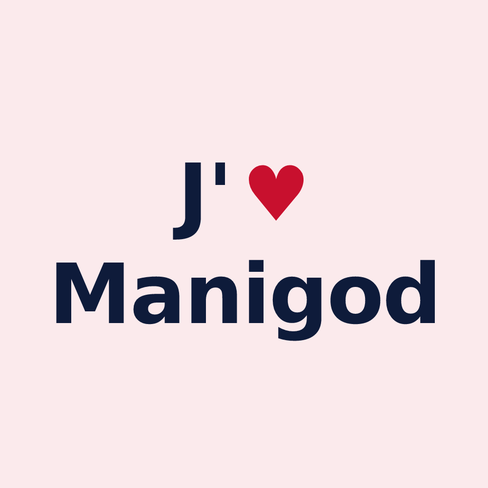 Magnet personnalisé Manigod — design J'aime Manigod