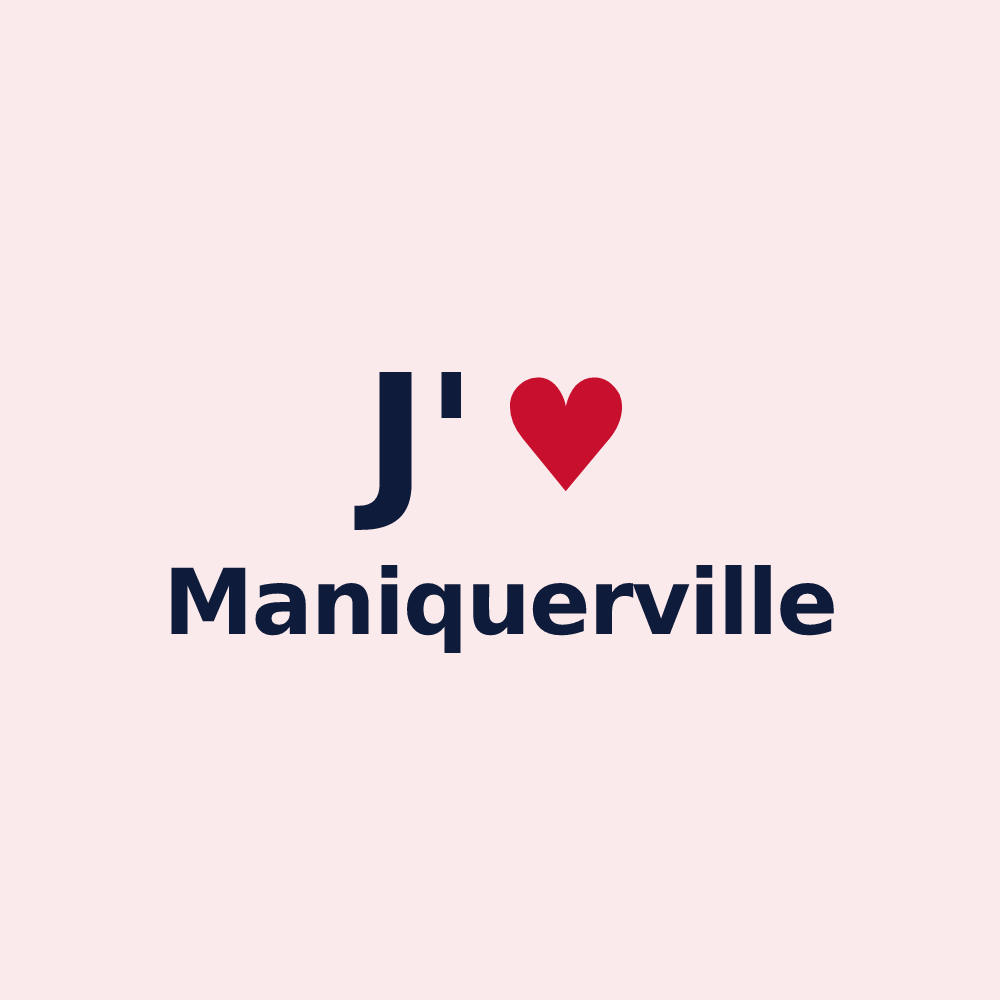 Magnet personnalisé Maniquerville — design « J'aime Maniquerville » imprimé sur le magnet