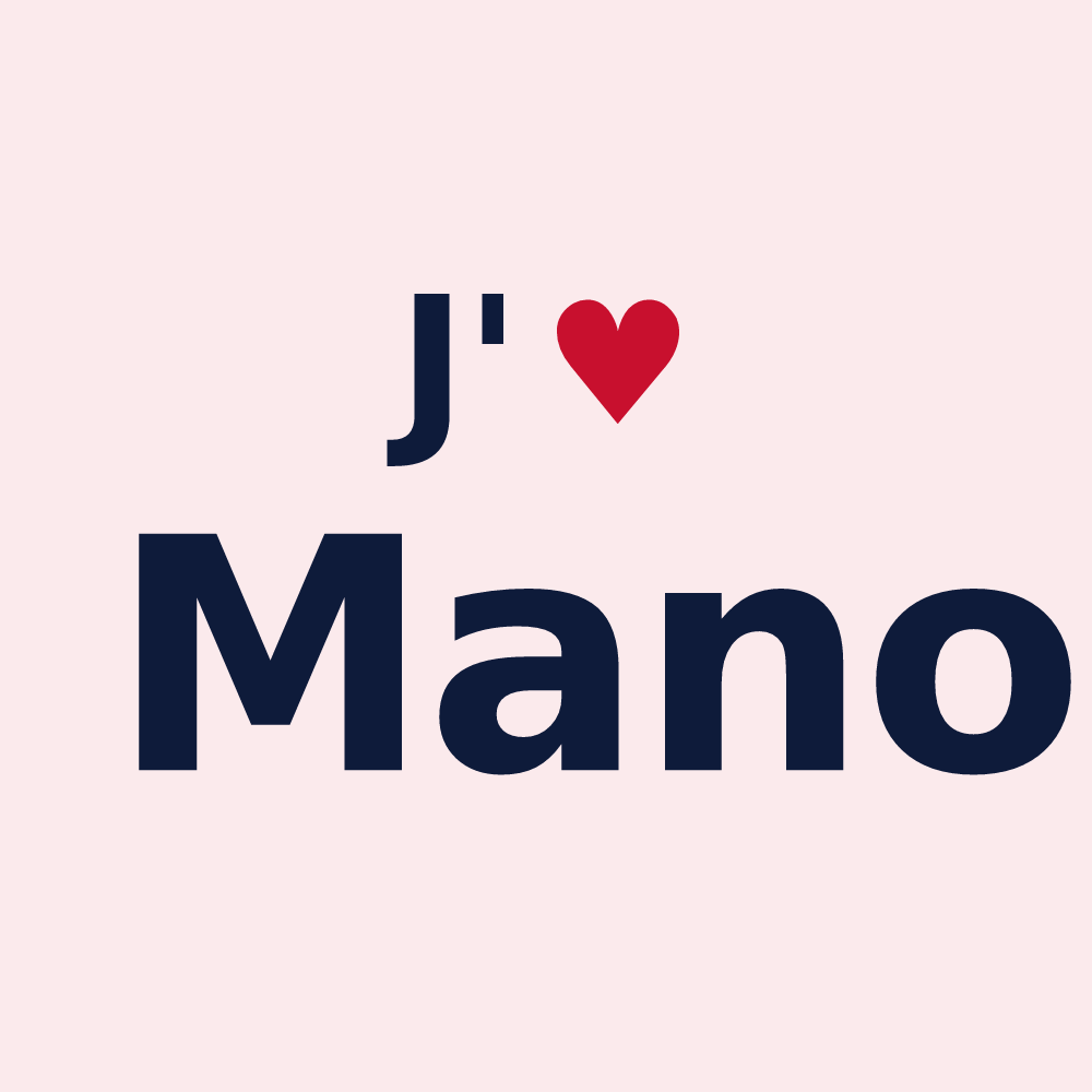 Magnet personnalisé Mano — design J'aime Mano