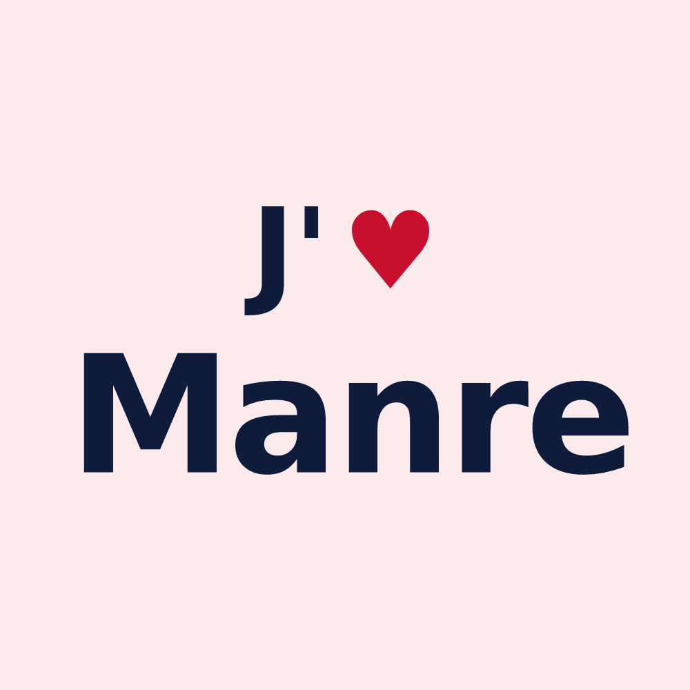 Magnet personnalisé Manre — design J'aime Manre