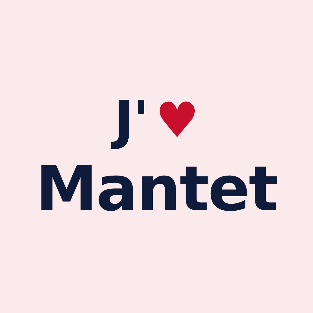 Magnet personnalisé Mantet — design J'aime Mantet