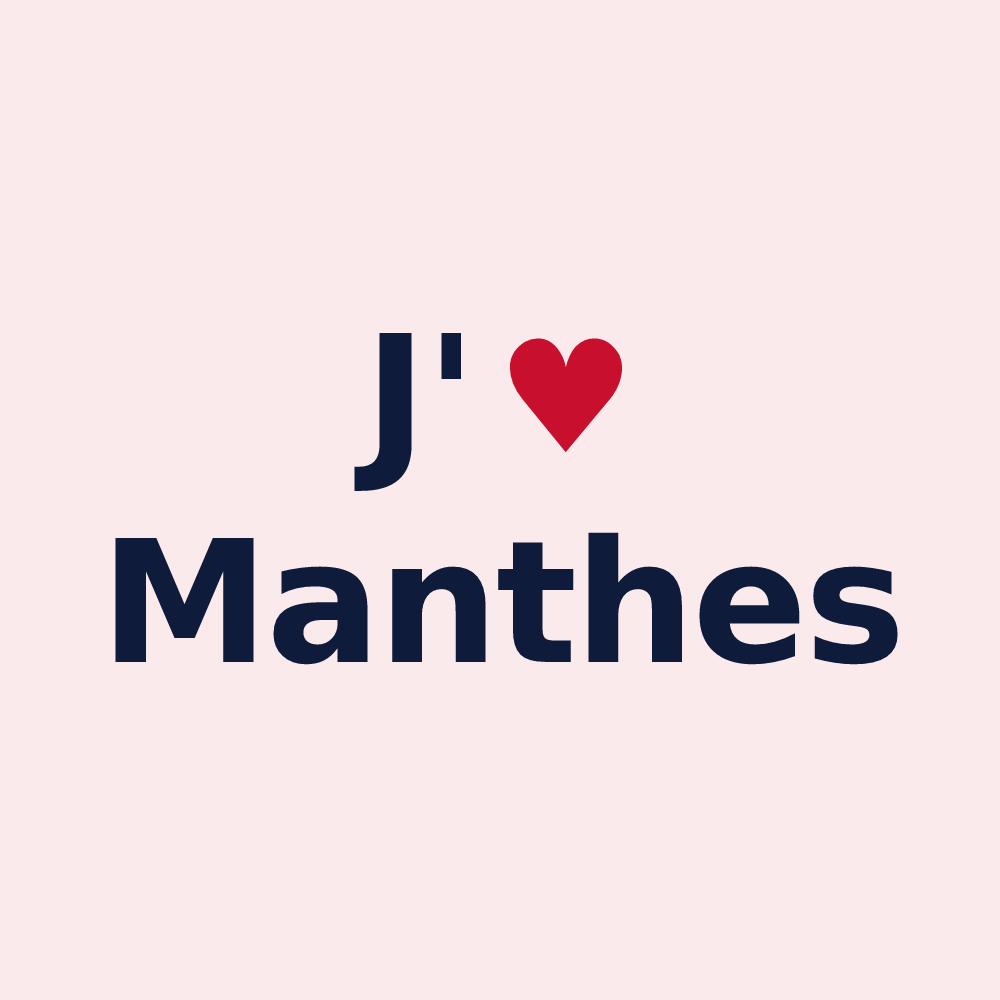 Magnet personnalisé Manthes — design J'aime Manthes
