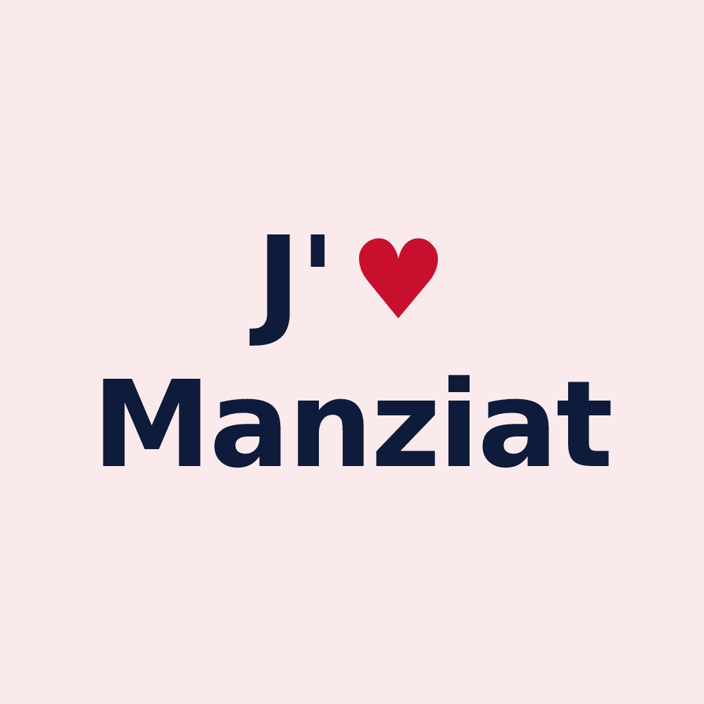 Magnet personnalisé Manziat — design J'aime Manziat