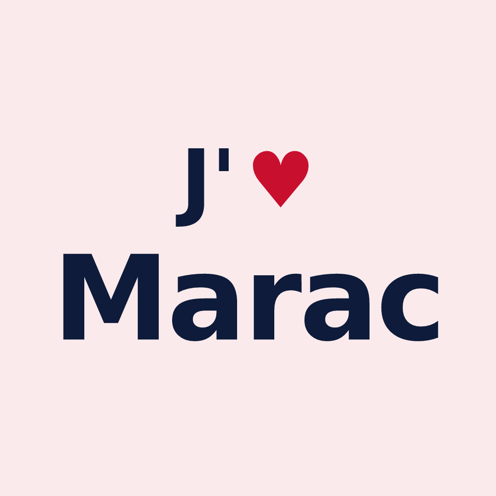 Magnet personnalisé Marac — design J'aime Marac