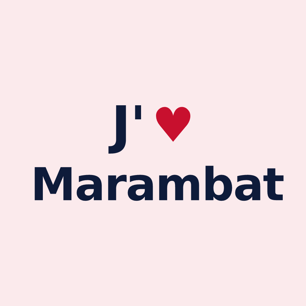 Magnet personnalisé Marambat — design J'aime Marambat