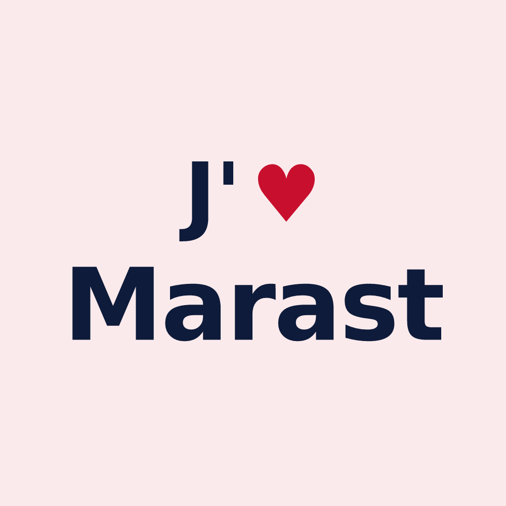 Magnet personnalisé Marast — design J'aime Marast