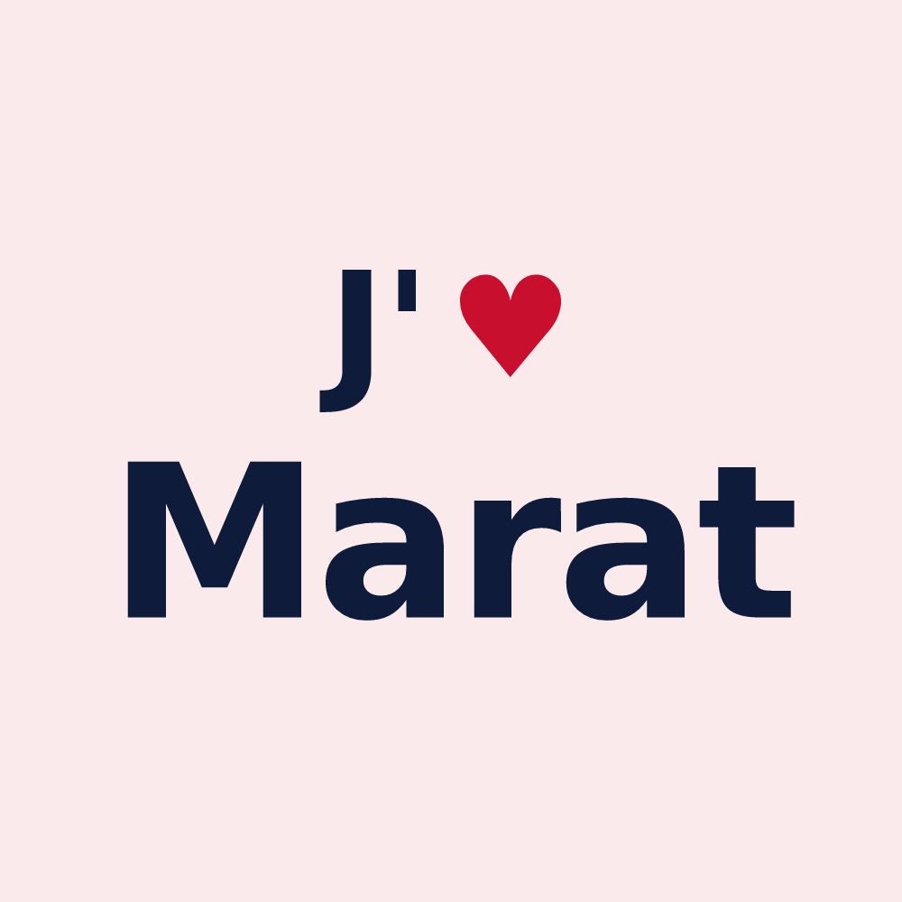 Magnet personnalisé Marat — design J'aime Marat