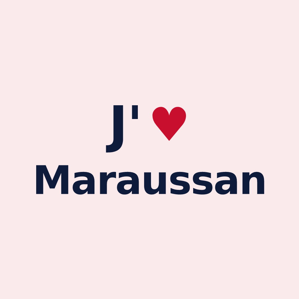 Magnet personnalisé Maraussan — design J'aime Maraussan