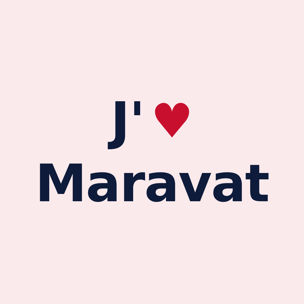 Magnet personnalisé Maravat — design J'aime Maravat