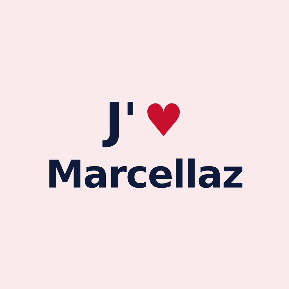 Magnet personnalisé Marcellaz — design J'aime Marcellaz