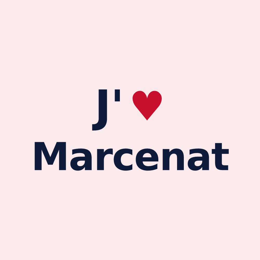 Magnet personnalisé Marcenat — design J'aime Marcenat