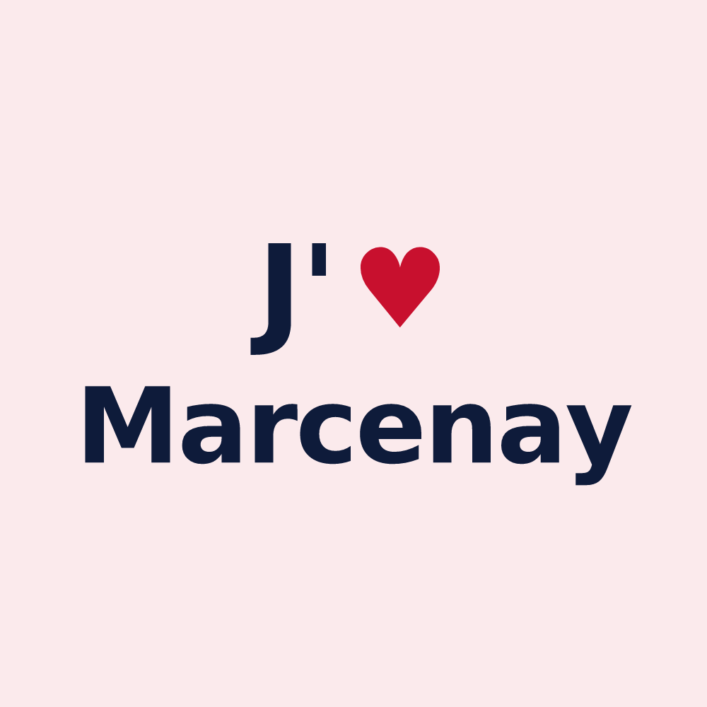 Magnet personnalisé Marcenay — design J'aime Marcenay