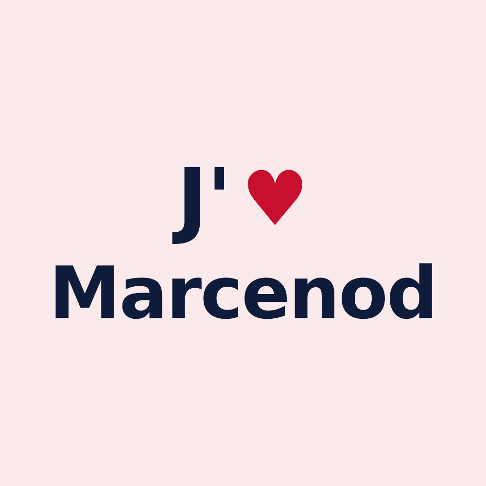 Magnet personnalisé Marcenod — design J'aime Marcenod