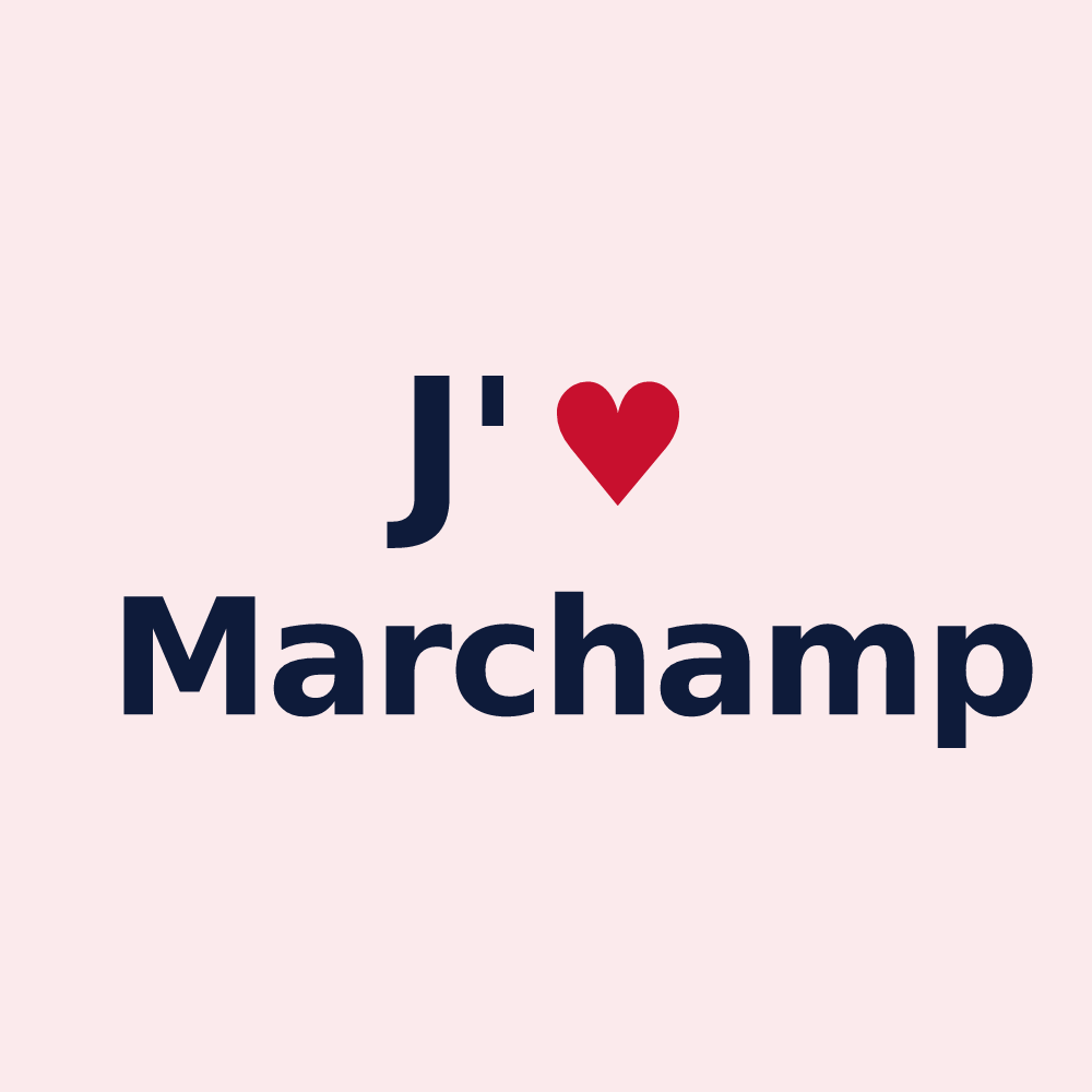 Magnet personnalisé Marchamp — design J'aime Marchamp