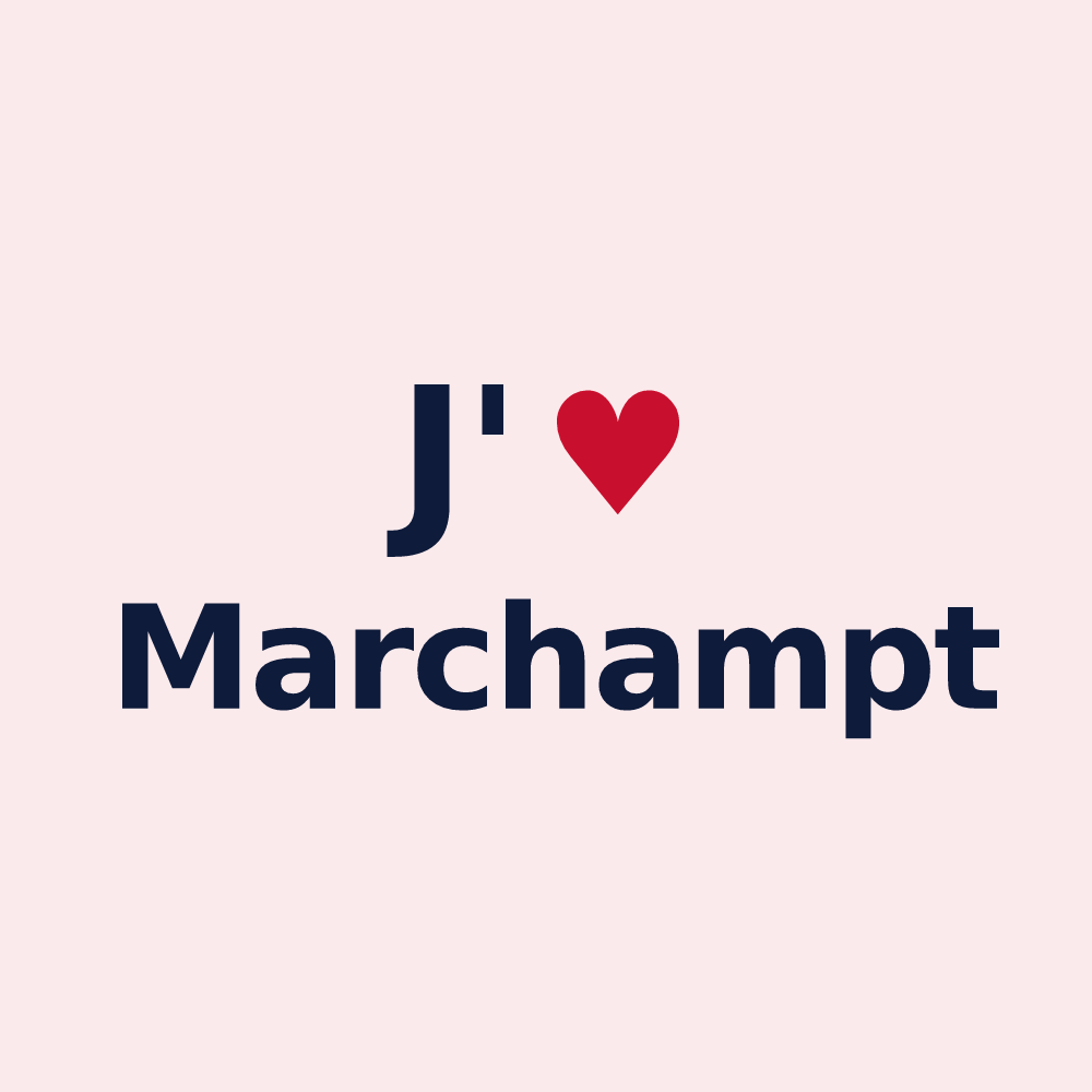 Magnet personnalisé Marchampt — design J'aime Marchampt