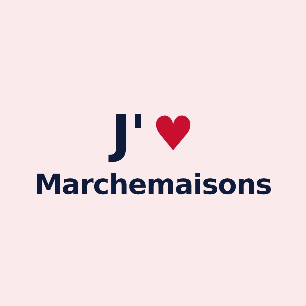 Magnet personnalisé Marchemaisons — design J'aime Marchemaisons